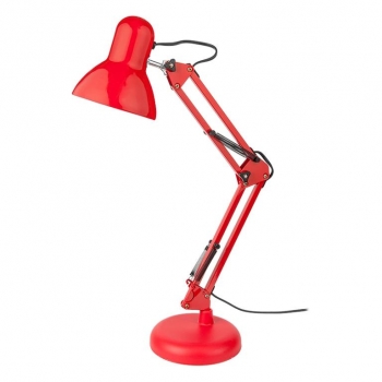 Настольный светильник под лампу E27 с основанием и струбциной красный IP20