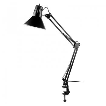 Настольный светильник под лампу E27 большой со струбциной loft чёрный IP20