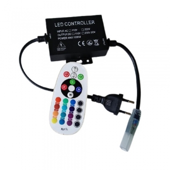 Контроллер с ПДУ радио для ленты 220V 5050 RGB 1500W IP20