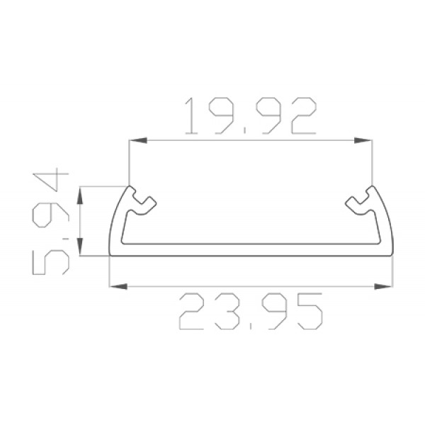 Профиль накладной 6*24 мм (под полукруглый рассеиватель № 20)