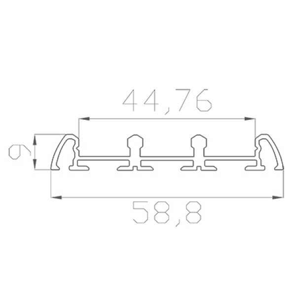 Профиль накладной 9*59 мм (под 3 плоских рассеивателя № 16)