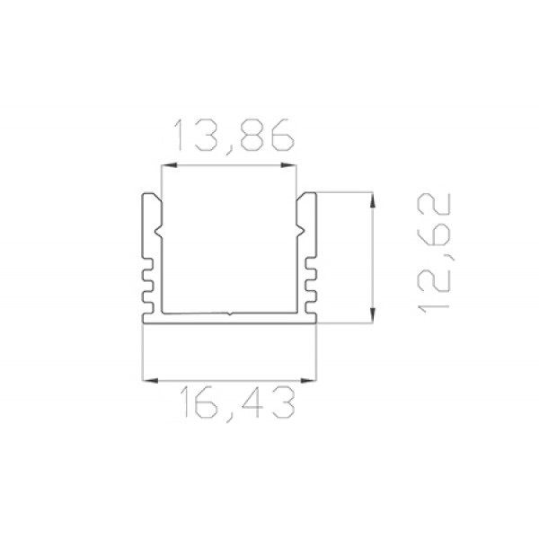 Профиль накладной 12*16 мм (под плоский рассеиватель № 16)