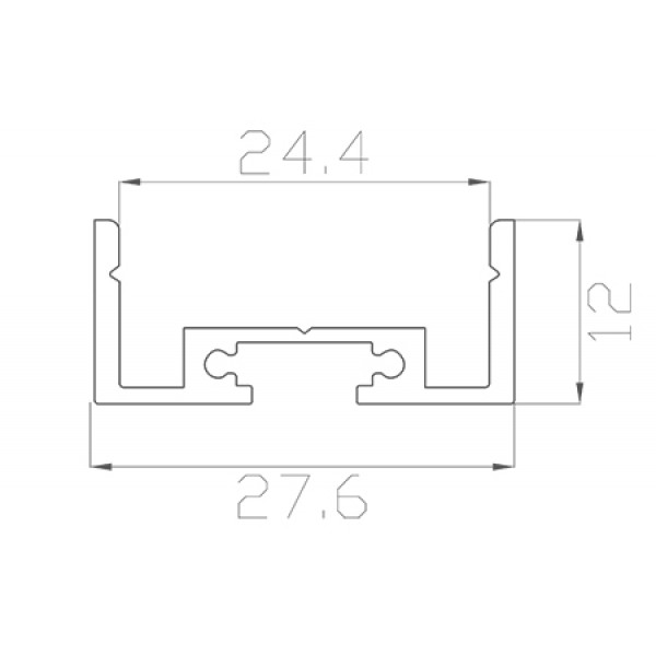Профиль накладной / подвесной 12*27 мм (под плоский рассеиватель № 28)