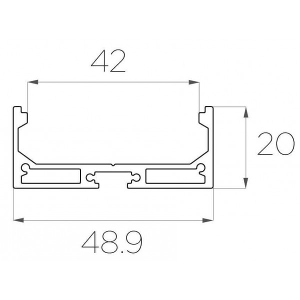 Профиль накладной / подвесной 20*50 мм (под плоский рассеиватель № 44)