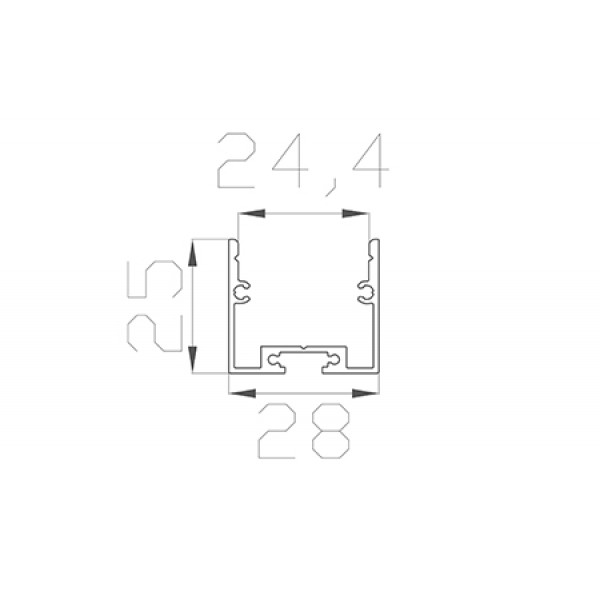Профиль накладной / подвесной 25*28 мм (под плоский рассеиватель № 28)