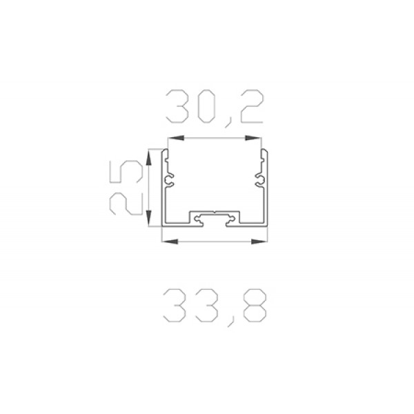 Профиль накладной / подвесной 25*34 мм (под рассеиватели № 36 P / 36 R / 36 T)