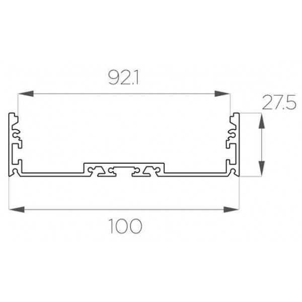 Профиль накладной / подвесной 27*100 мм (под плоский рассеиватель № 94)
