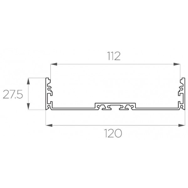 Профиль накладной / подвесной 27*120 мм (под плоский рассеиватель № 115)