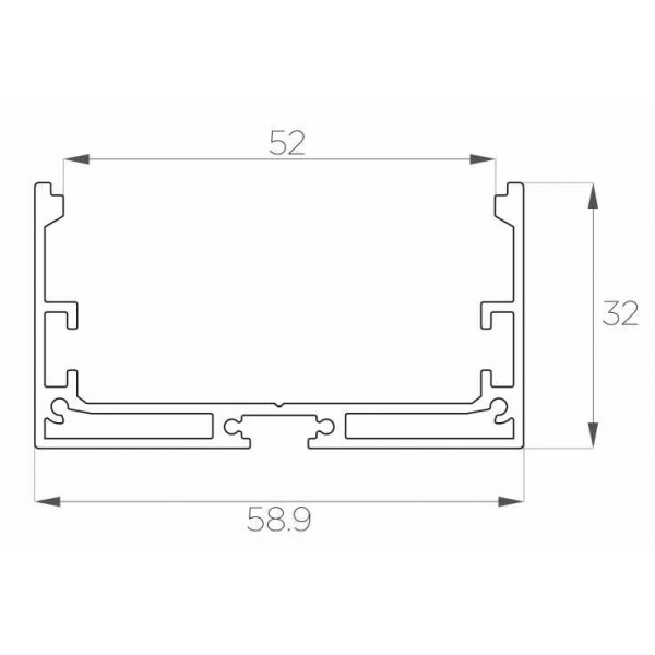 Профиль накладной / подвесной 32*60 мм (под плоский рассеиватель № 55)