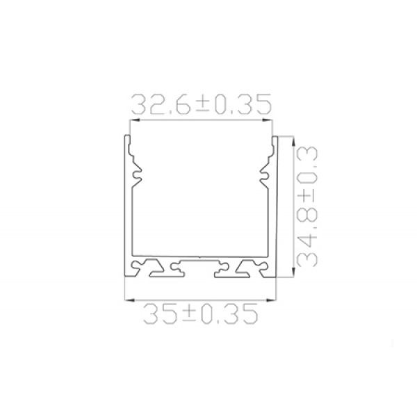 Профиль накладной / подвесной 35*35 мм (под плоский рассеиватель № 34)