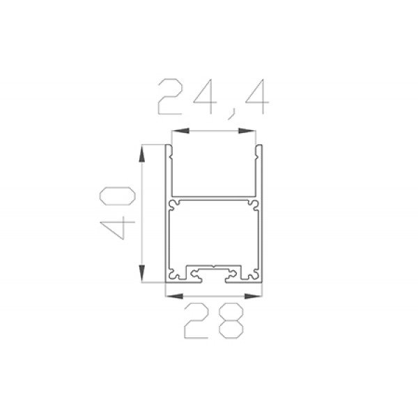 Профиль накладной / подвесной 40*28 мм (под плоский рассеиватель № 28)