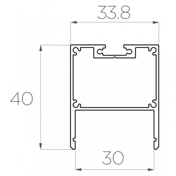 Профиль накладной / подвесной 40*34 мм (под рассеиватели № 36 P / 36 R / 36 T)