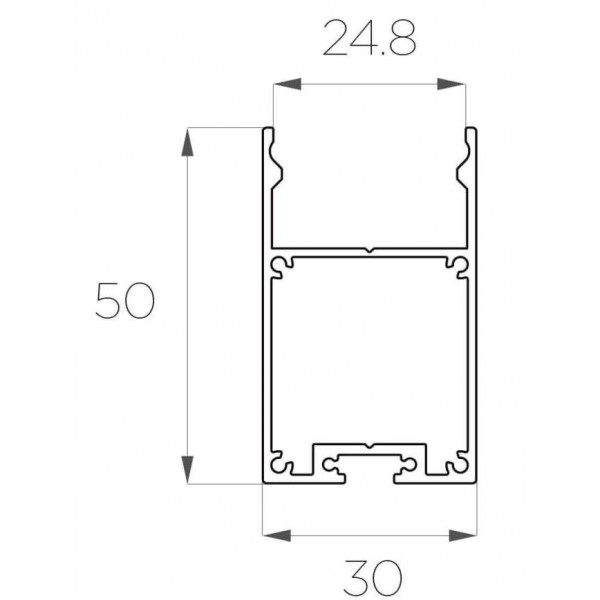 Профиль накладной / подвесной 50*30 мм (под плоский рассеиватель № 30)