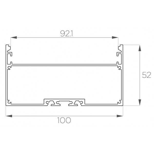 Профиль накладной / подвесной 50*100 мм (под плоский рассеиватель № 94)