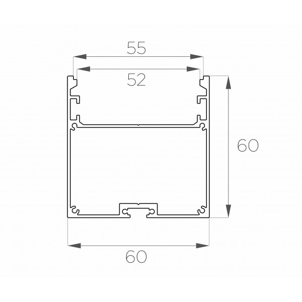 Профиль накладной / подвесной 60*60 мм (под плоский рассеиватель № 55)