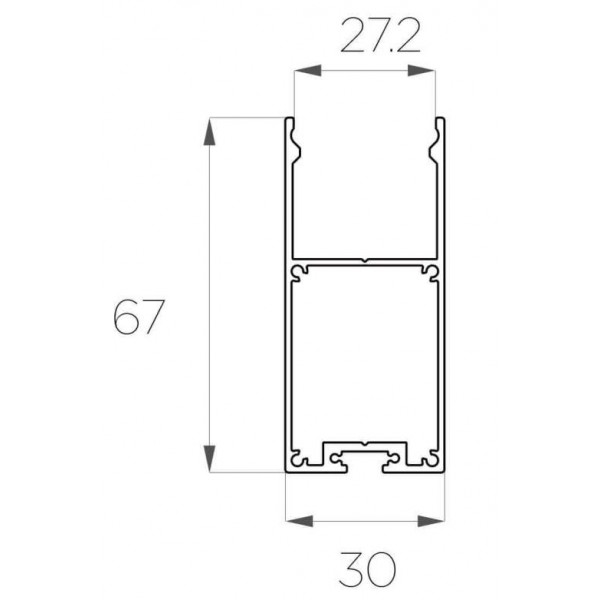 Профиль накладной / подвесной 67*30 мм (под плоский рассеиватель № 30)