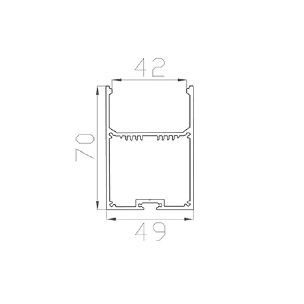 Профиль накладной / подвесной 70*50 мм (под плоский рассеиватель № 44)