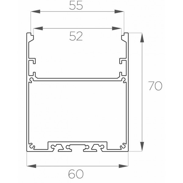 Профиль накладной / подвесной 70*60 мм (под плоский рассеиватель № 55)