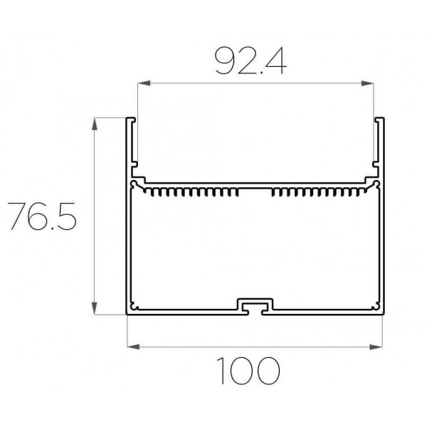 Профиль накладной / подвесной 76*100 мм (под плоский рассеиватель № 94)