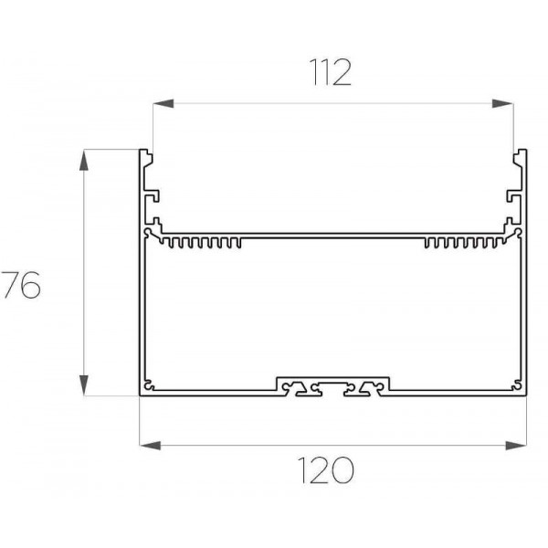 Профиль накладной / подвесной 76*120 мм (под плоский рассеиватель № 115)