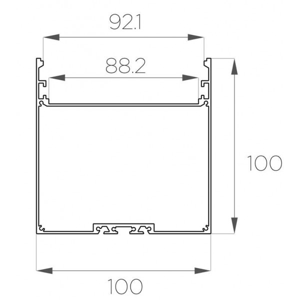 Профиль накладной / подвесной 100*100 мм (под плоский рассеиватель № 94)
