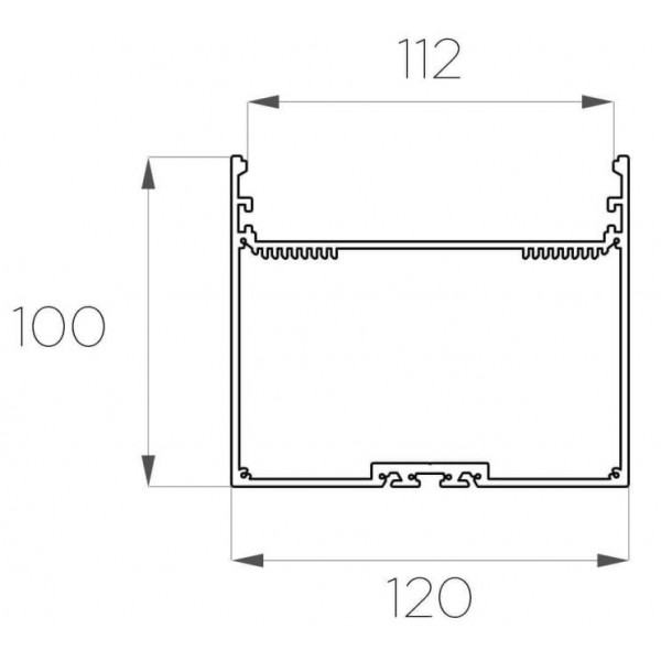 Профиль накладной / подвесной 100*120 мм (под плоский рассеиватель № 115)