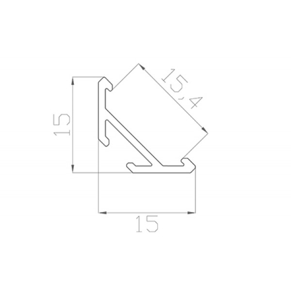 Профиль угловой 15*15 мм (под рассеиватели № 24 / 31)