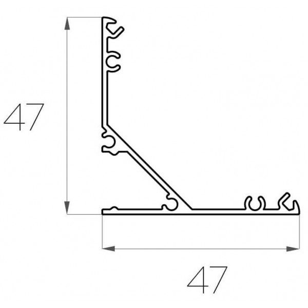 Профиль угловой 47*47 мм (под плоский рассеиватель № 14)