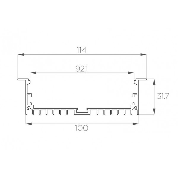 Профиль встраиваемый 32*114 мм (под плоский рассеиватель № 94)