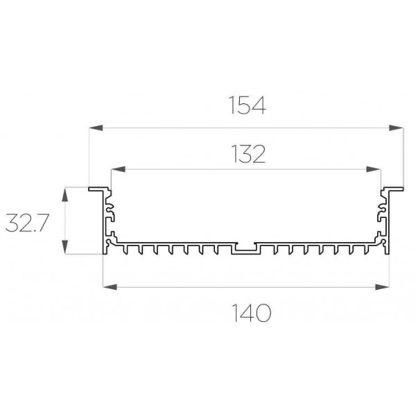 Профиль встраиваемый 32*154 мм (под плоский рассеиватель № 135)