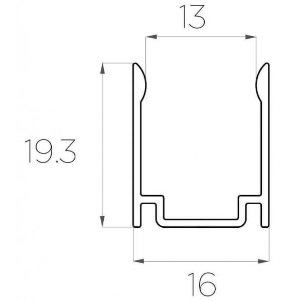 Профиль 19*16 (для гибкого неона 16*16)