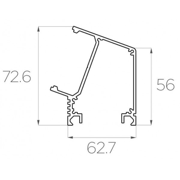 Профиль накладной 73*63 мм (под плоский рассеиватель № 44)