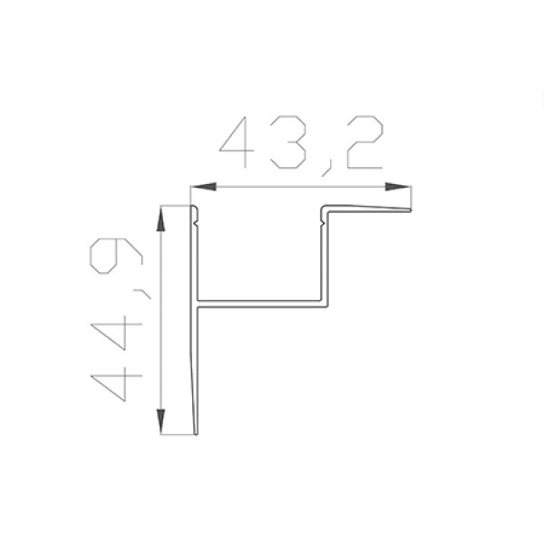 Профиль для углов, дверей 45*43 мм (под плоский рассеиватель № 28)