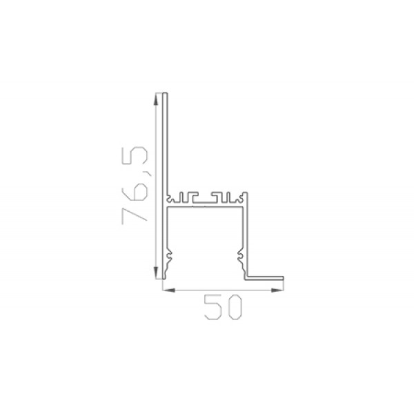 Профиль для углов, дверей 76*50 мм (под плоский рассеиватель № 34)