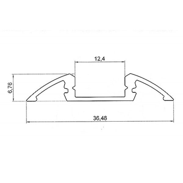 Профиль для порогов 6*36 (под плоский рассеиватель № 16)