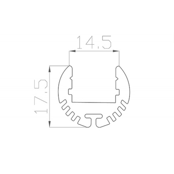 Профиль для цилиндрических изделий D17 мм (под плоский рассеиватель № 16)