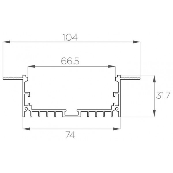 Профиль под шпаклёвку 32*104 мм (под плоский рассеиватель № 68)