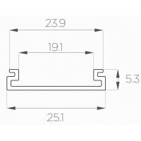 Профиль накладной 5*25 мм (под полукруглый рассеиватель № 1)