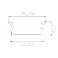 Профиль накладной 6*16 мм (под плоский рассеиватель № 16)