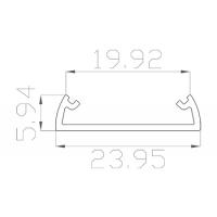 Профиль накладной 6*24 мм (под полукруглый рассеиватель № 20)