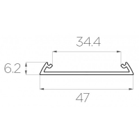 Профиль накладной 6*47 мм (под полукруглый рассеиватель № 40)
