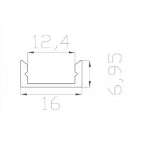 Профиль накладной 7*16 мм (под плоский рассеиватель № 16)