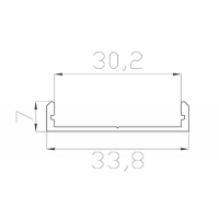 Профиль накладной 7*33 мм (под рассеиватели № 36 P / 36 R / 36 T)