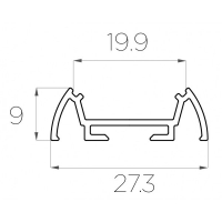 Профиль накладной 9*26 мм (под плоский рассеиватель № 16)