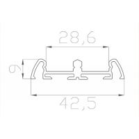 Профиль накладной 9*42 мм (под 2 плоских рассеивателя № 16)