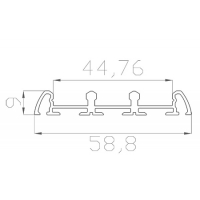 Профиль накладной 9*59 мм (под 3 плоских рассеивателя № 16)