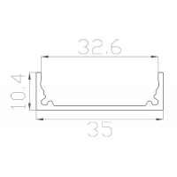 Профиль накладной 10*35 мм (под плоский рассеиватель № 34)