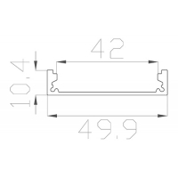 Профиль накладной 10*50 мм (под плоский рассеиватель № 44)
