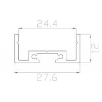 Профиль накладной / подвесной 12*27 мм (под плоский рассеиватель № 28)