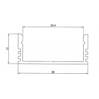 Профиль накладной 12*28 мм (под плоский рассеиватель № 28)